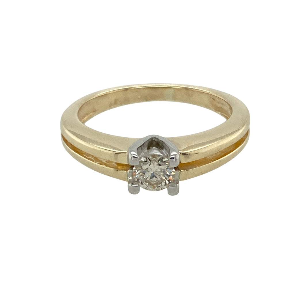 9ct Gold & Diamond Set Solitaire Ring