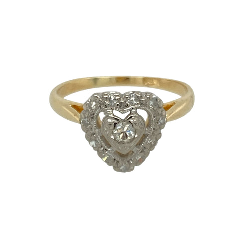 18ct Gold & Diamond Set Heart Ring