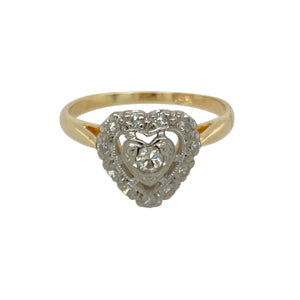 18ct Gold & Diamond Set Heart Ring