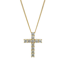 Load image into Gallery viewer, 18ct Gold &amp; Diamond Set Cross 18&quot; Necklace
