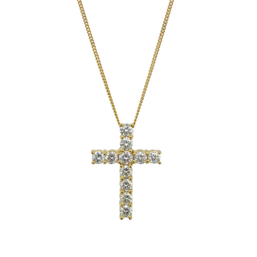 18ct Gold & Diamond Set Cross 18
