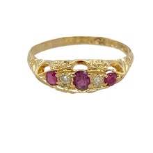 Load image into Gallery viewer, 18ct Gold Diamond &amp; Ruby Set Vintage Ring
