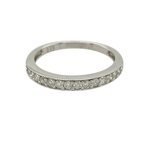 9ct White Gold & Diamond Set Band Ring
