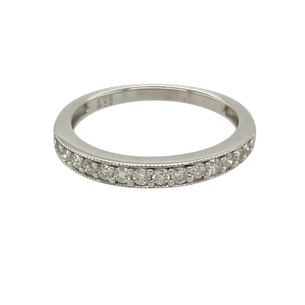 9ct White Gold & Diamond Set Band Ring
