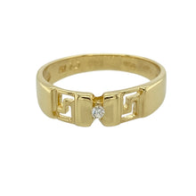 Load image into Gallery viewer, 18ct Gold &amp; Diamond Set Greek Key Band Ring
