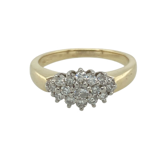 9ct Gold & Diamond Set Cluster Ring