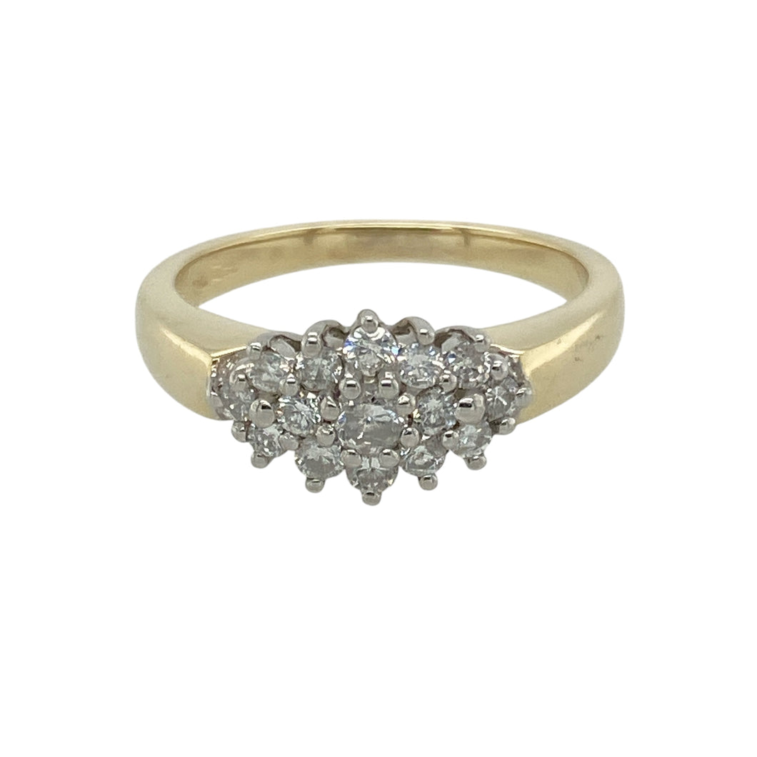 9ct Gold & Diamond Set Cluster Ring