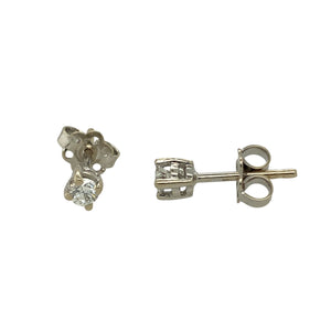 9ct White Gold & Diamond Set Stud Earrings