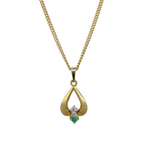 9ct Gold Diamond & Emerald Set 18