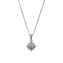 Load image into Gallery viewer, 9ct White Gold &amp; Diamond Set Star Cluster 18&quot; Necklace
