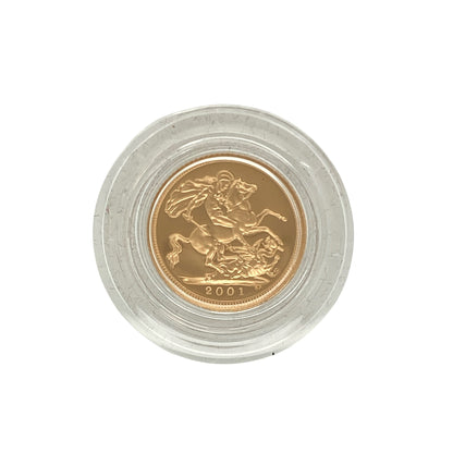 2001 22ct Gold Half Sovereign Coin