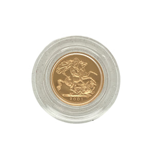 2001 22ct Gold Half Sovereign Coin