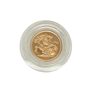 1999 22ct Gold Half Sovereign Coin