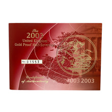 Load image into Gallery viewer, 2003 22ct Gold Half Sovereign Coin
