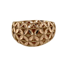 Load image into Gallery viewer, 9ct Gold Flower Wide Band Ring
