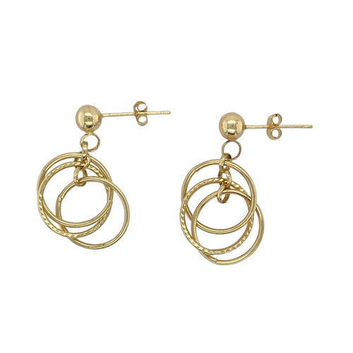 9ct Gold Circle Drop Earrings