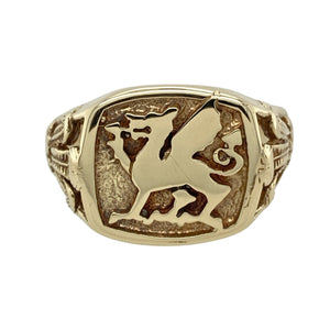 9ct Gold Welsh Dragon Signet Ring