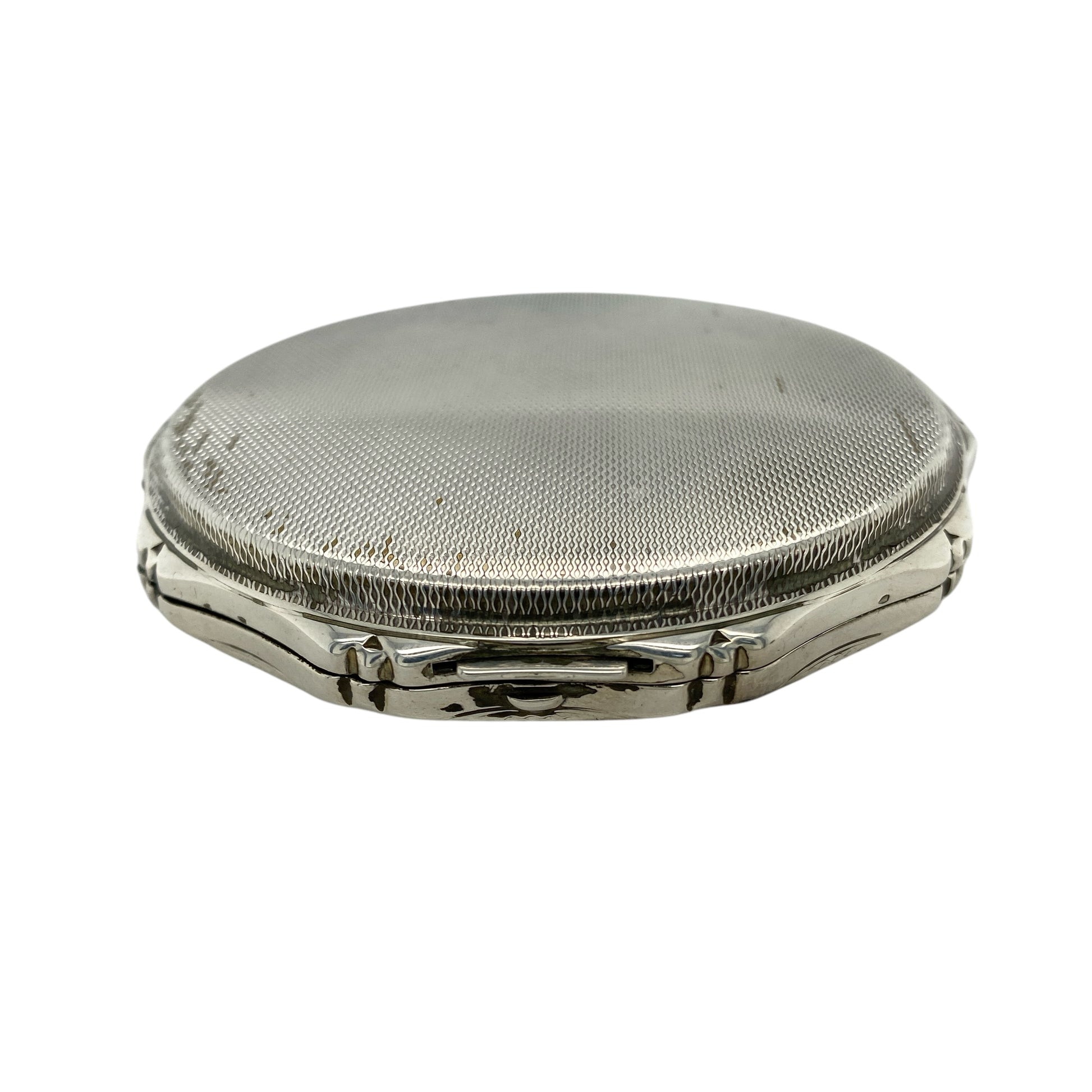 925 Silver Patterned Compact Mirror