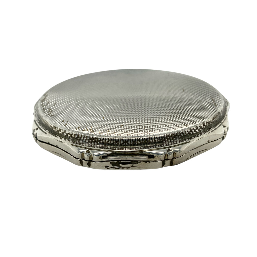 925 Silver Patterned Compact Mirror