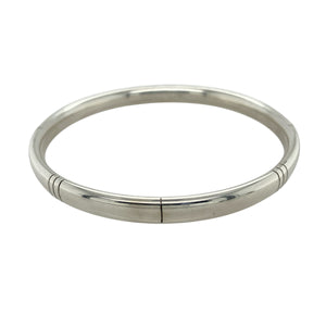 925 Solid Silver Line Patterned Bangle