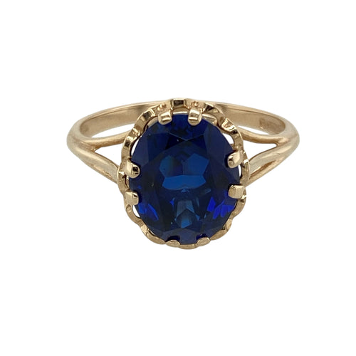 9ct Gold & Blue Stone Ring