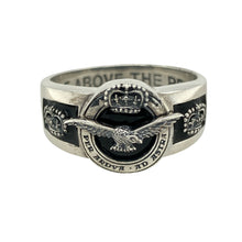 Load image into Gallery viewer, 925 Silver &amp; Onyx Set RAF 90th Anniversary Ring

