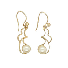 Load image into Gallery viewer, 9ct Gold &amp; Pearl Fancy Drop Earrings
