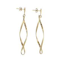 Load image into Gallery viewer, 9ct Gold Twist Drop Earrings
