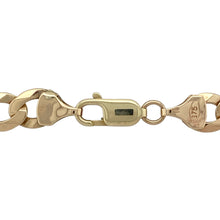 Load image into Gallery viewer, Bring bold sophistication to your collection with this pre-owned 9ct yellow gold 20&quot; curb chain, offering timeless style and solid presence—perfect for wearing solo or pairing with a pendant.

Design: The chain features classic flat curb links in a sleek, interlocking pattern that delivers strength and enduring appeal.
Material: Made from 9-carat yellow gold, the polished finish enhances the warm tone and smooth profile of each 7mm-wide link.

