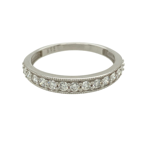 9ct White Gold & Diamond Set Band Ring