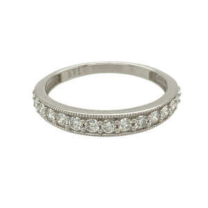 9ct White Gold & Diamond Set Band Ring