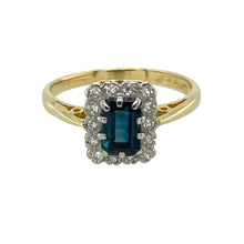 Load image into Gallery viewer, 18ct Gold Diamond &amp; Sapphire Set Vintage Style Cluster Ring
