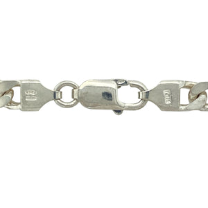Bring bold classic style to your collection with this pre-owned 925 silver 20" curb chain, offering timeless appeal and a substantial presence—perfect for everyday wear or standout layering.

Design: The chain features traditional 6mm wide curb links, creating a smooth, interlocking pattern known for its strength and sleek appearance.
Material: Made from 925 sterling silver, the polished finish enhances the bright, reflective quality of the links for a clean, sophisticated look.
