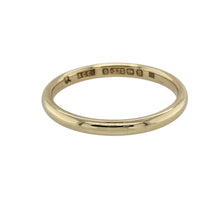 Load image into Gallery viewer, Bring classic simplicity and lasting elegance to your collection with this pre-owned 9ct yellow gold 2mm wedding band ring, offering a timeless design that’s perfect for everyday wear, stacking, or symbolic occasions.

Design: The ring features a traditional 2mm wide band with a smooth, polished finish, delivering understated beauty and enduring appeal.
Material: Made from 9-carat yellow gold, the high-shine finish enhances the warm tone and classic styling of this essential piece.

