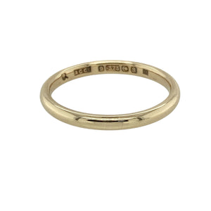 Bring classic simplicity and lasting elegance to your collection with this pre-owned 9ct yellow gold 2mm wedding band ring, offering a timeless design that’s perfect for everyday wear, stacking, or symbolic occasions.

Design: The ring features a traditional 2mm wide band with a smooth, polished finish, delivering understated beauty and enduring appeal.
Material: Made from 9-carat yellow gold, the high-shine finish enhances the warm tone and classic styling of this essential piece.
