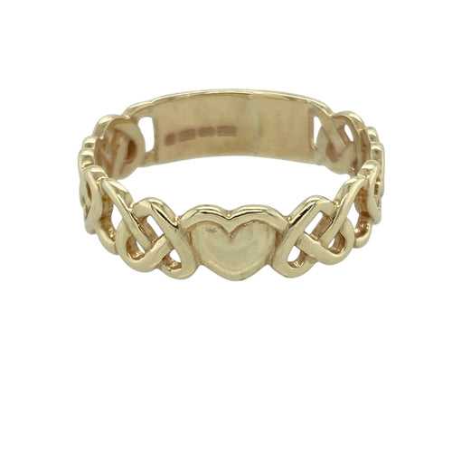 9ct Gold Celtic Heart Band Ring