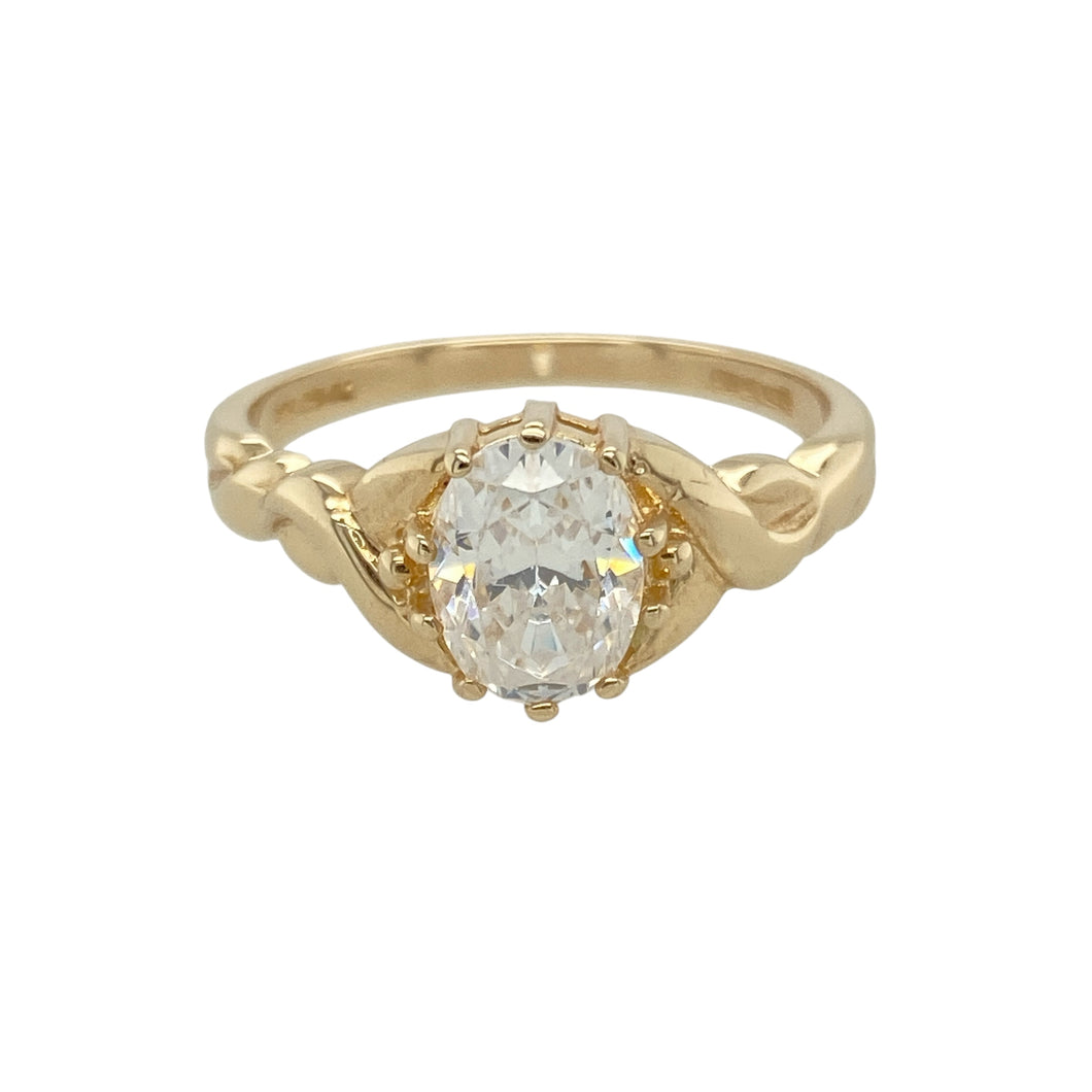 14ct Gold & Cubic Zirconia Set Ring