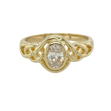 Load image into Gallery viewer, 9ct Gold &amp; Cubic Zirconia Set Oval Knot Ring
