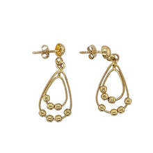Load image into Gallery viewer, 9ct Gold Double Loop Beaded Teardrop Drop Earrings
