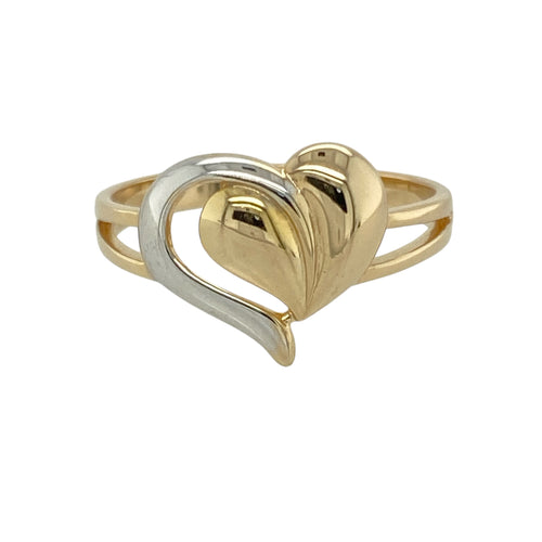 18ct Gold Heart Leaf Ring