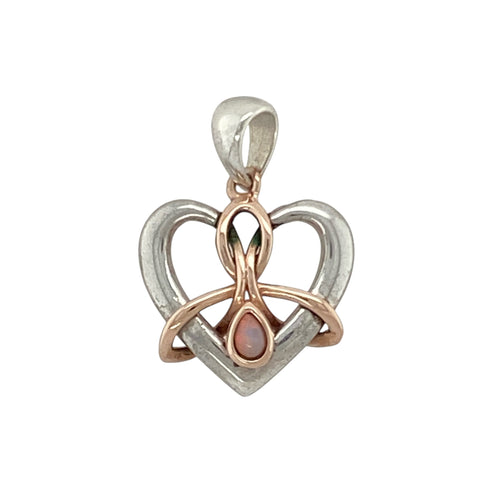 925 Silver & Opalique Set Clogau Lovespoon Heart Pendant