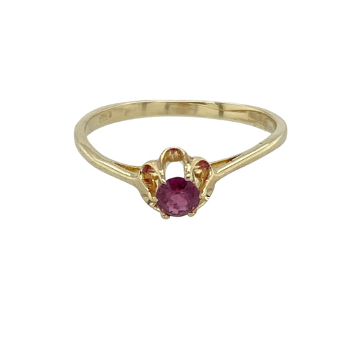 9ct Gold & Ruby Set Solitaire Ring