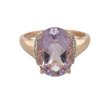 Load image into Gallery viewer, 9ct Gold Diamond &amp; Purple Stone Set Ring
