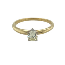 Load image into Gallery viewer, 18ct Gold &amp; Diamond Set Pear Shape Solitaire Ring
