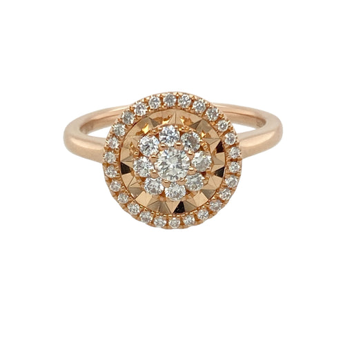 18ct Gold & Diamond Set Cluster Halo Ring