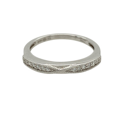 Platinum & Diamond Set Twist Band Ring