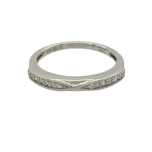 Platinum & Diamond Set Twist Band Ring