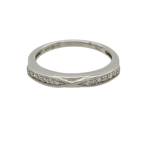 Platinum & Diamond Set Twist Band Ring