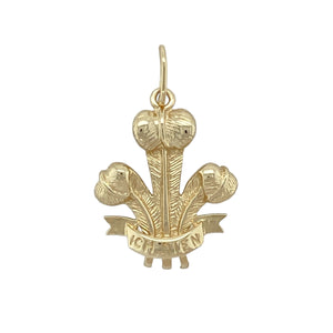 9ct Gold Welsh Three Feathers Pendant