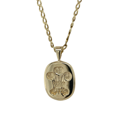 9ct Gold Welsh Three Feathers 18